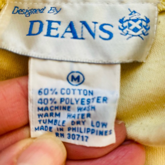 DEANS Vintage Womens Pale Yellow Cotton Soft Layer Turtleneck Size Medium - Picture 2 of 3